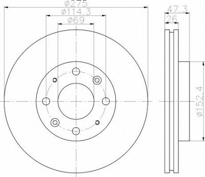 HELLA PAGID 8dd355111781 -  Тормозной диск